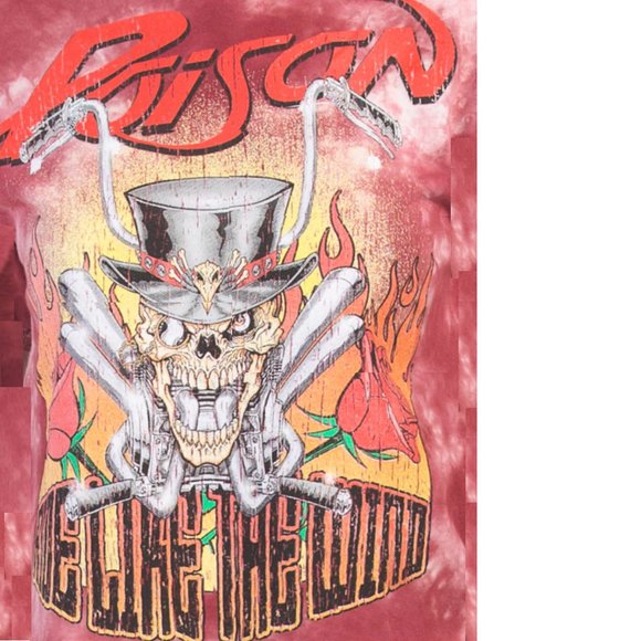Poison Ride Like The Wind metal rock Tie Dye Official T-Shirt XL NWT - Picture 2 of 3